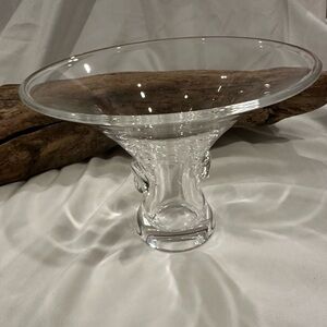 Stunning Clear Glass Compote Bowl - Wide Flared Pedestal